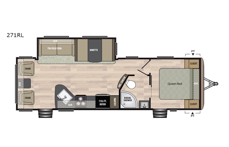 Representative floor plan provided by a trusted RVshare partner.