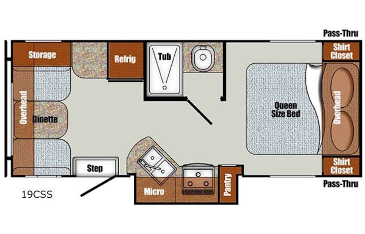 Representative floor plan provided by a trusted RVshare partner.