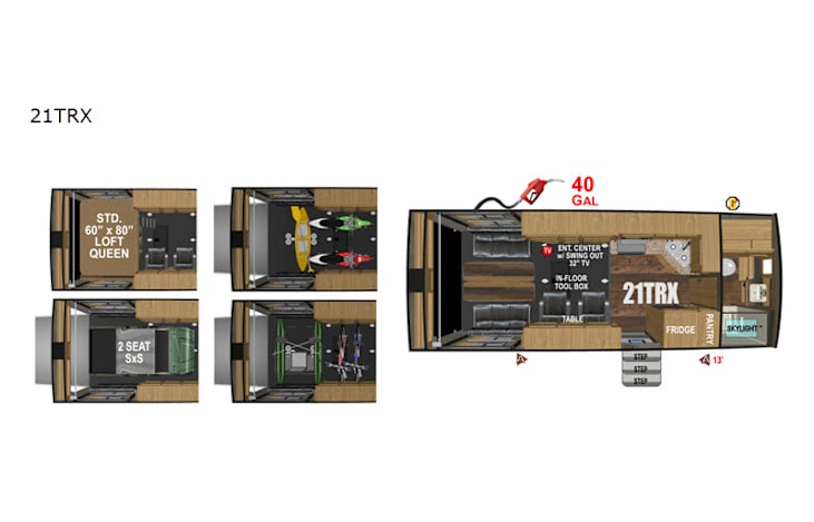 Representative floor plan provided by a trusted RVshare partner.