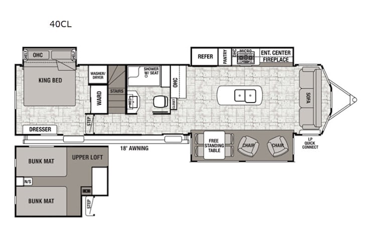 Representative floor plan provided by a trusted RVshare partner.