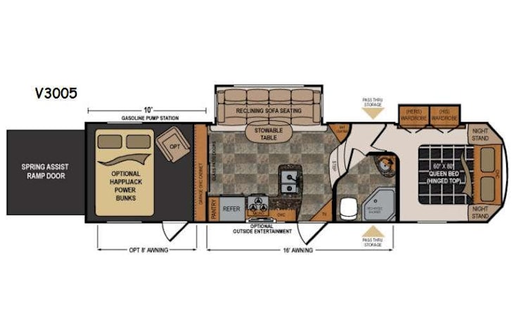 Representative floor plan provided by a trusted RVshare partner.