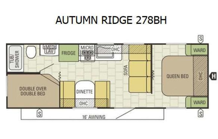 Representative floor plan provided by a trusted RVshare partner.
