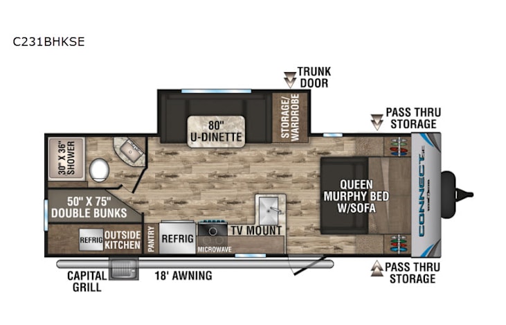Representative floor plan provided by a trusted RVshare partner.