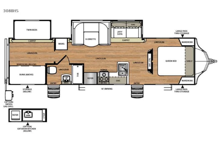 Representative floor plan provided by a trusted RVshare partner.