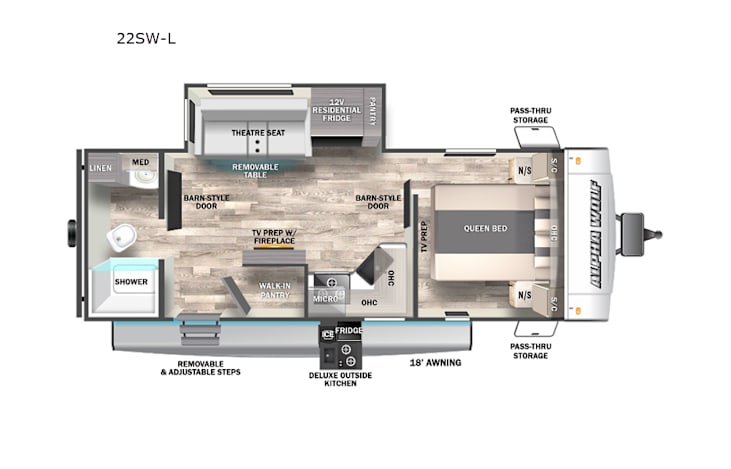 Representative floor plan provided by a trusted RVshare partner.