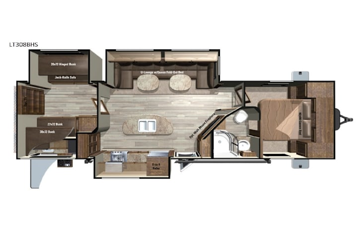 Representative floor plan provided by a trusted RVshare partner.