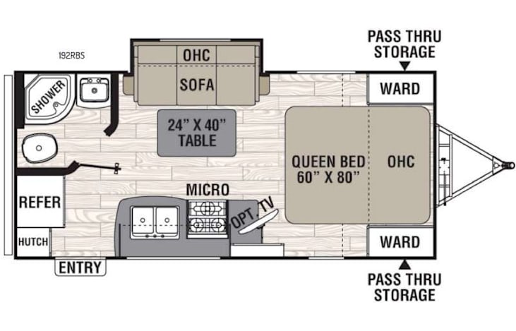 Representative floor plan provided by a trusted RVshare partner.