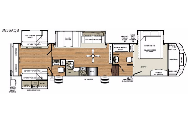 Representative floor plan provided by a trusted RVshare partner.