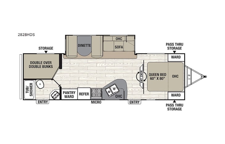 Representative floor plan provided by a trusted RVshare partner.