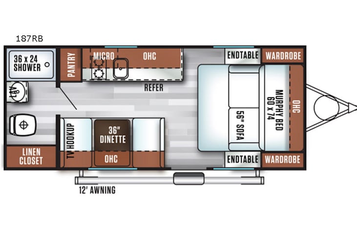 Representative floor plan provided by a trusted RVshare partner.