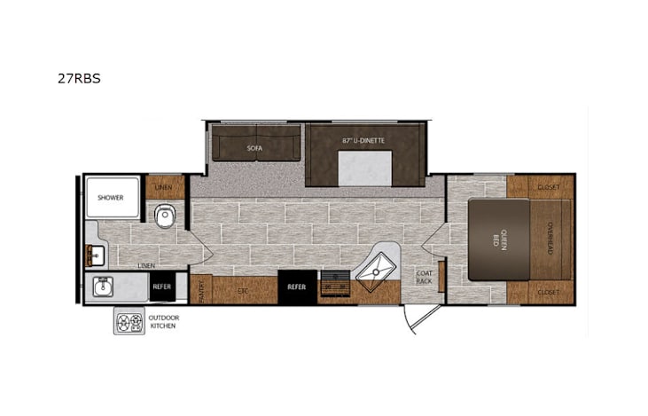Representative floor plan provided by a trusted RVshare partner.