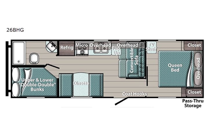 Representative floor plan provided by a trusted RVshare partner.