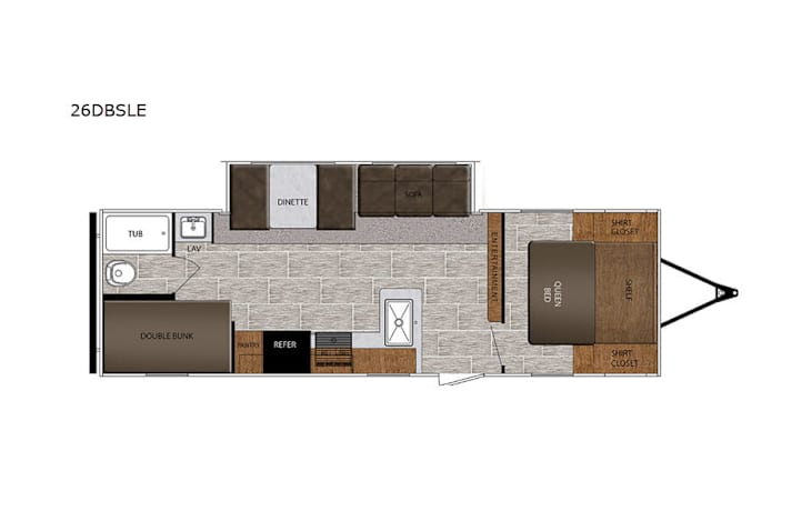 Representative floor plan provided by a trusted RVshare partner.