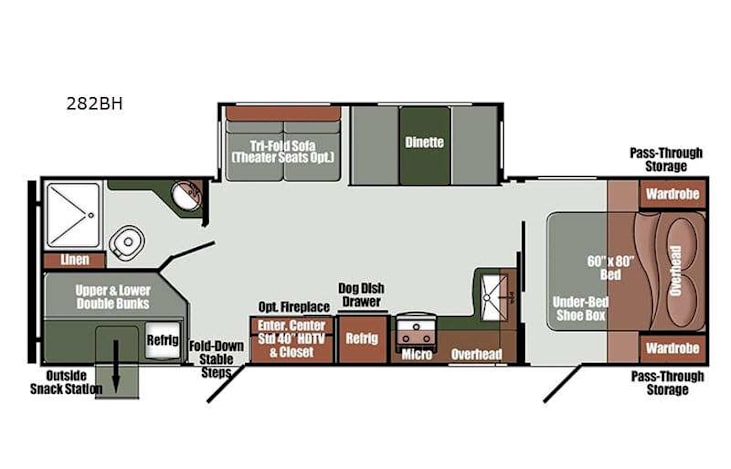 Representative floor plan provided by a trusted RVshare partner.