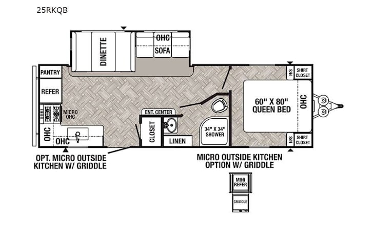 Representative floor plan provided by a trusted RVshare partner.
