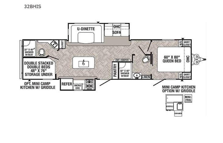 Representative floor plan provided by a trusted RVshare partner.