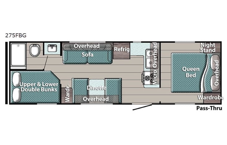 Representative floor plan provided by a trusted RVshare partner.