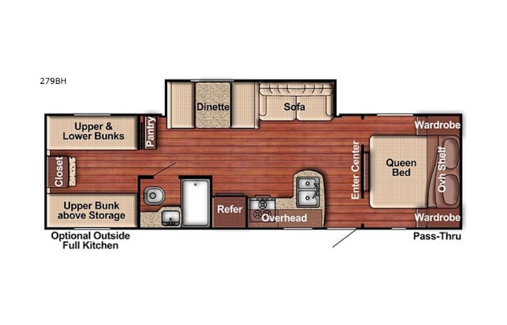 Representative floor plan provided by a trusted RVshare partner.