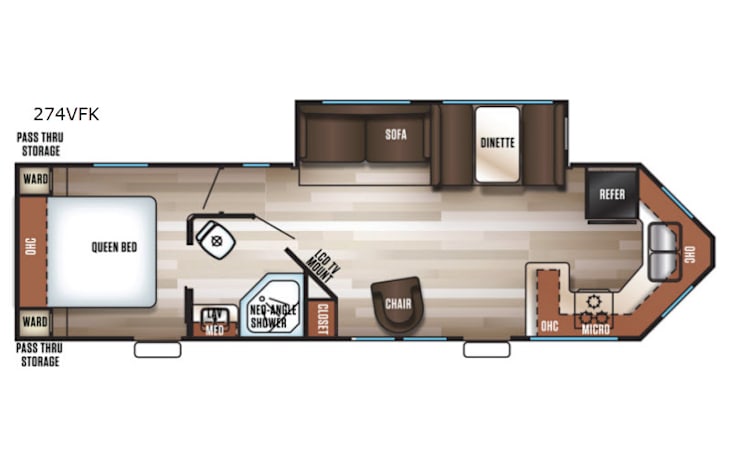 Representative floor plan provided by a trusted RVshare partner.