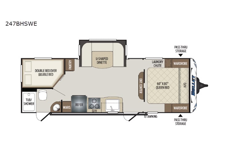 Representative floor plan provided by a trusted RVshare partner.