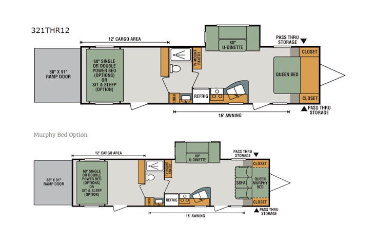 Representative floor plan provided by a trusted RVshare partner.