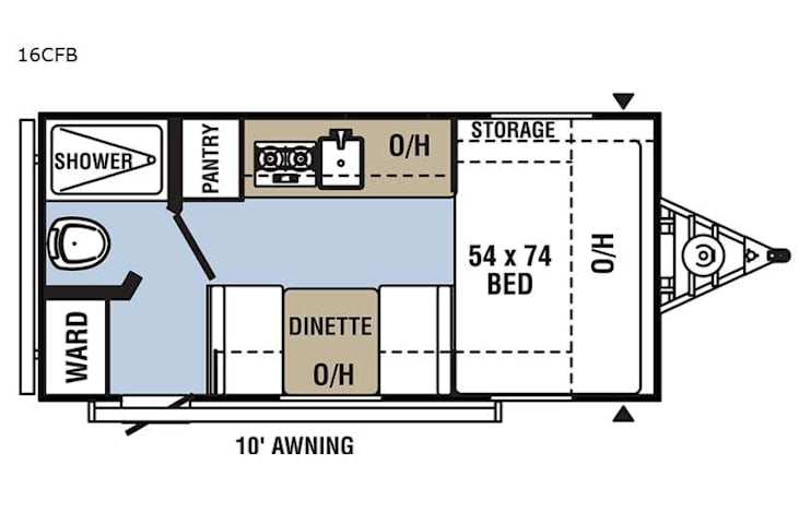 Representative floor plan provided by a trusted RVshare partner.