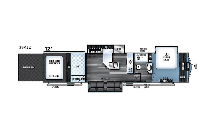Representative floor plan provided by a trusted RVshare partner.