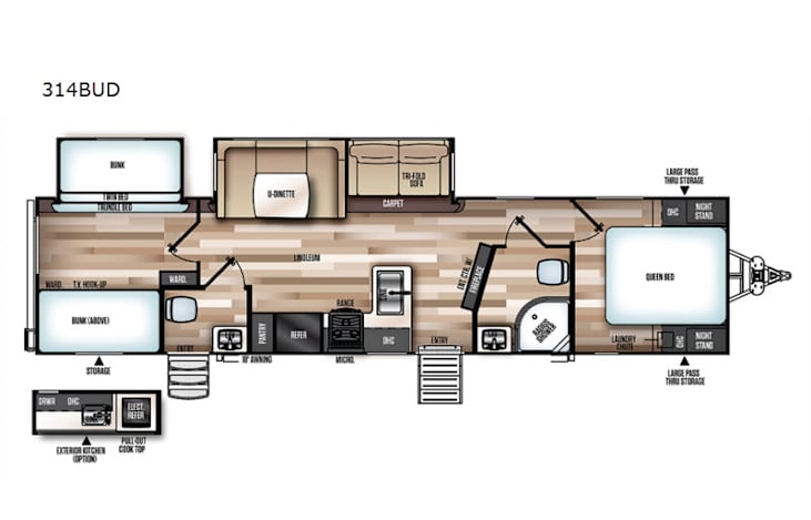 Representative floor plan provided by a trusted RVshare partner.