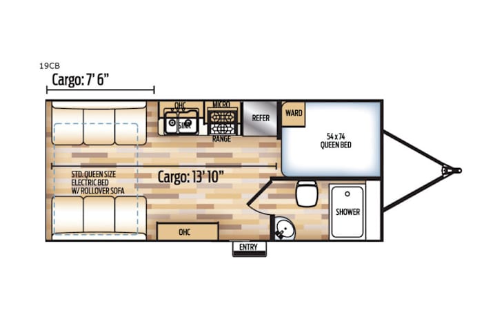Representative floor plan provided by a trusted RVshare partner.