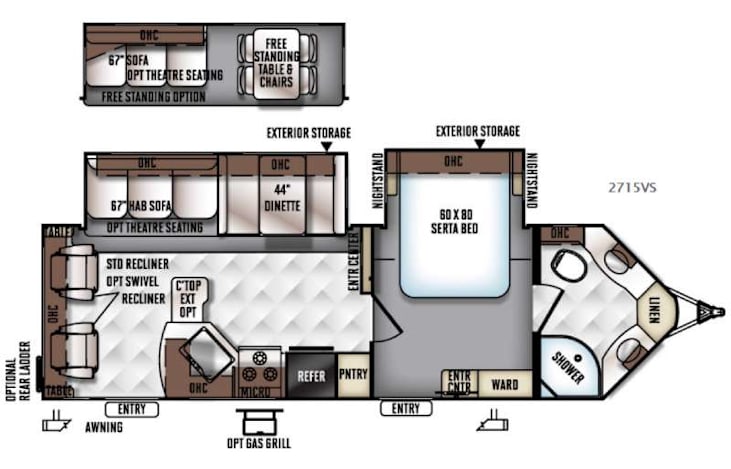 Representative floor plan provided by a trusted RVshare partner.