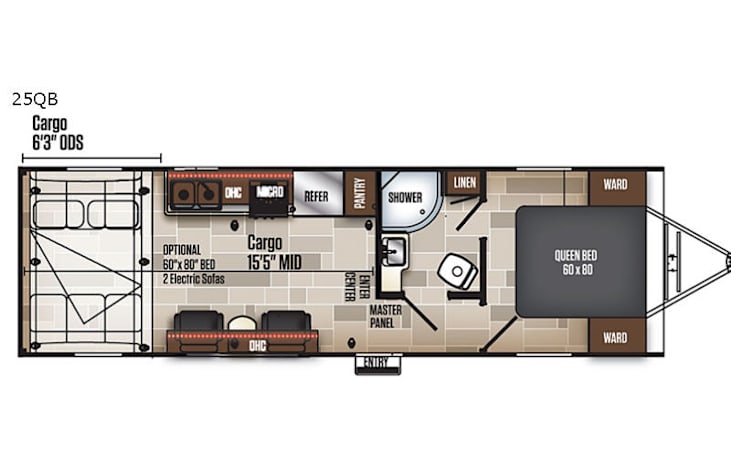 Representative floor plan provided by a trusted RVshare partner.