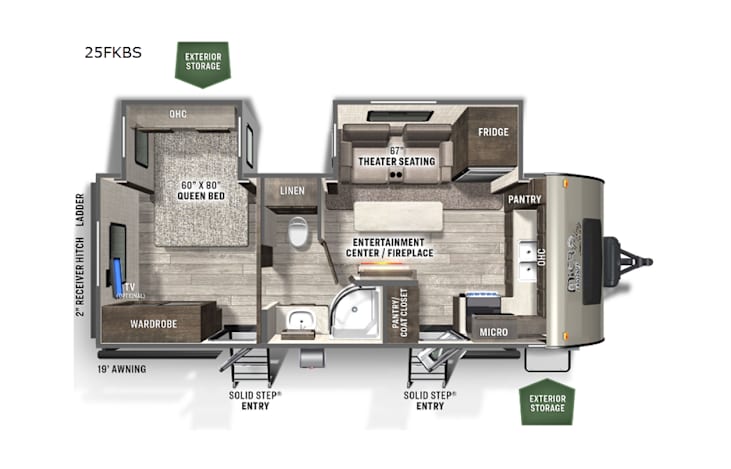 Representative floor plan provided by a trusted RVshare partner.
