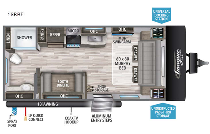 Representative floor plan provided by a trusted RVshare partner.