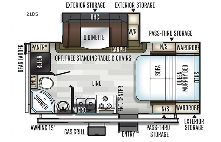 Representative floor plan provided by a trusted RVshare partner.