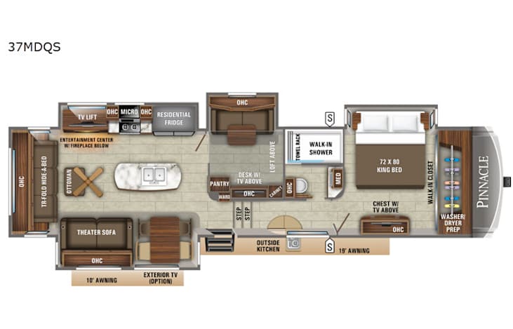 Representative floor plan provided by a trusted RVshare partner.
