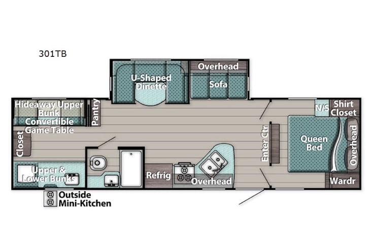 Representative floor plan provided by a trusted RVshare partner.