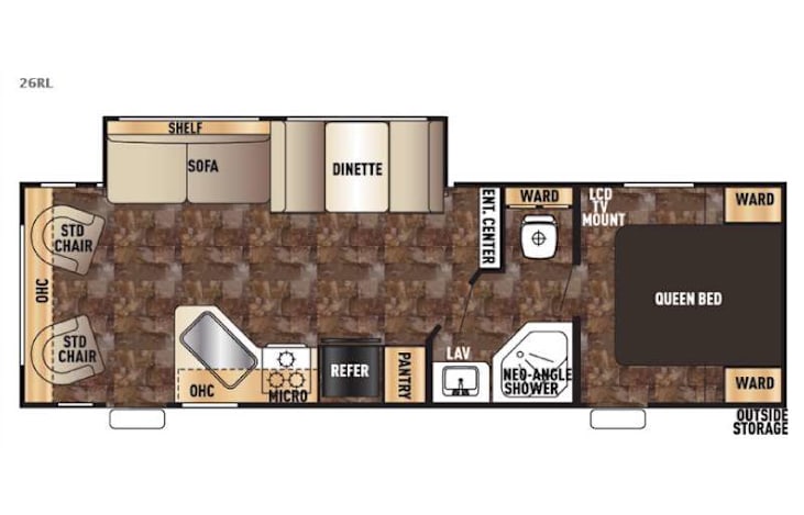Representative floor plan provided by a trusted RVshare partner.