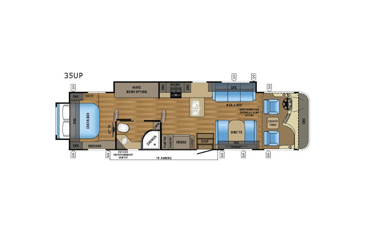 Representative floor plan provided by a trusted RVshare partner.