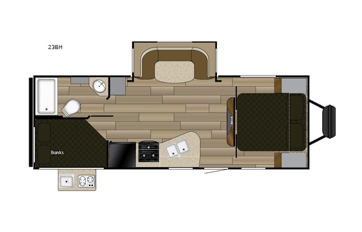 Representative floor plan provided by a trusted RVshare partner.