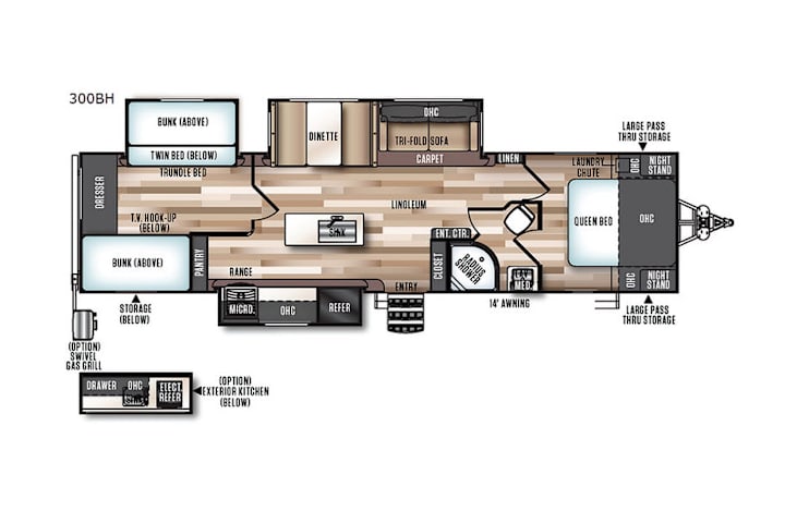 Representative floor plan provided by a trusted RVshare partner.