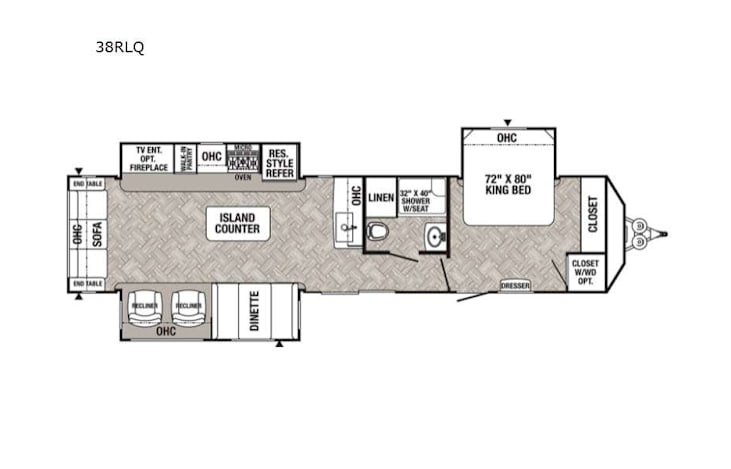 Representative floor plan provided by a trusted RVshare partner.