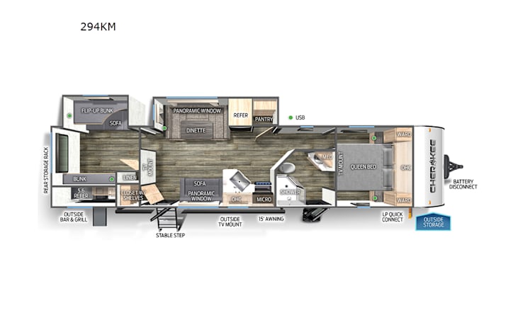 Representative floor plan provided by a trusted RVshare partner.