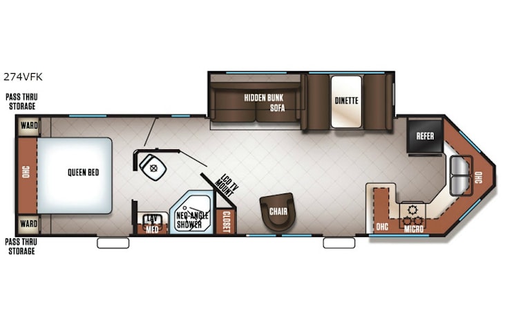 Representative floor plan provided by a trusted RVshare partner.