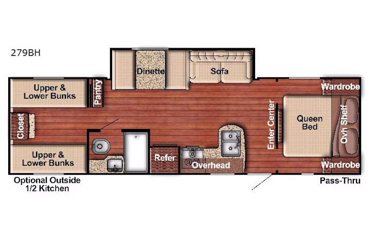 Representative floor plan provided by a trusted RVshare partner.
