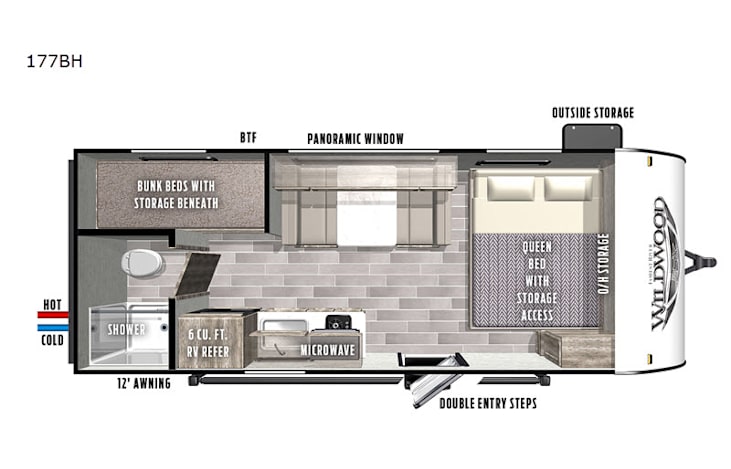 Representative floor plan provided by a trusted RVshare partner.