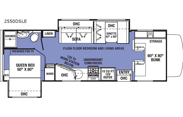 Representative floor plan provided by a trusted RVshare partner.