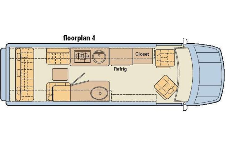 Representative floor plan provided by a trusted RVshare partner.