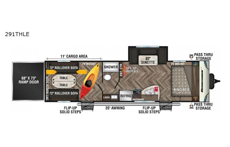 Representative floor plan provided by a trusted RVshare partner.