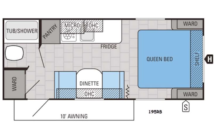 Representative floor plan provided by a trusted RVshare partner.