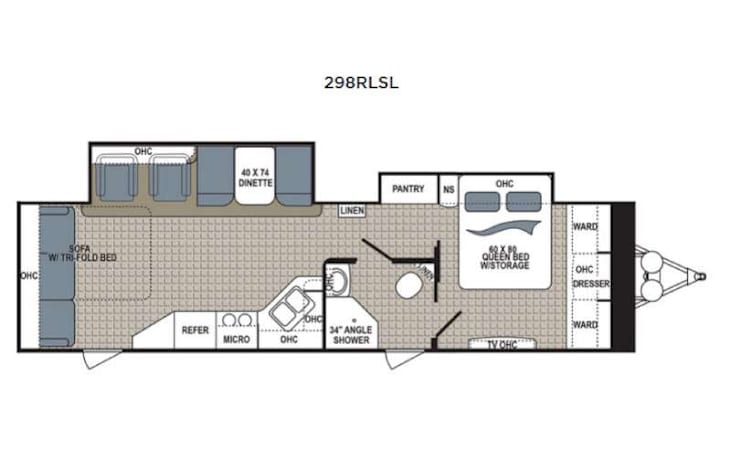 Representative floor plan provided by a trusted RVshare partner.